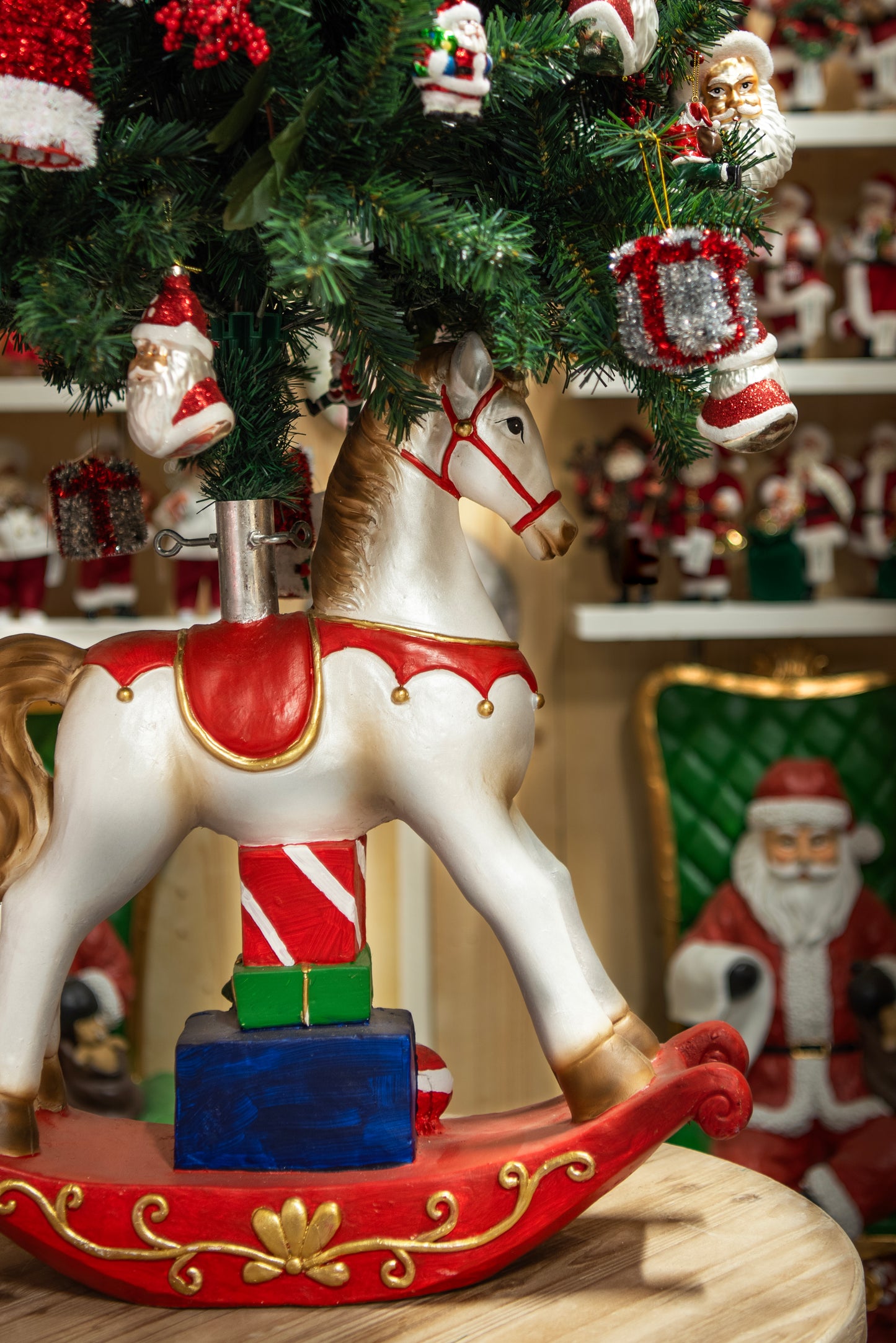 Base per Albero di Natale Cavallo a Dondolo – Clayre & Eef | Supporto Natalizio 69 cm