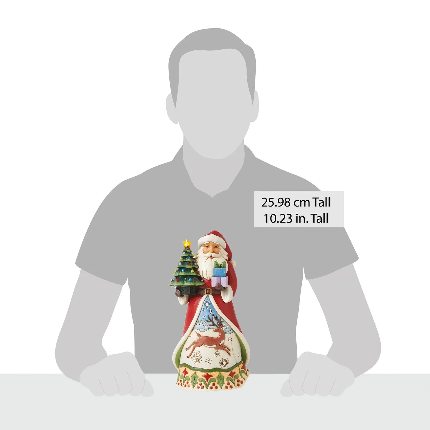 Santa with Vintage LED Tree “All Is Bright” – Jim Shore Heartwood Creek