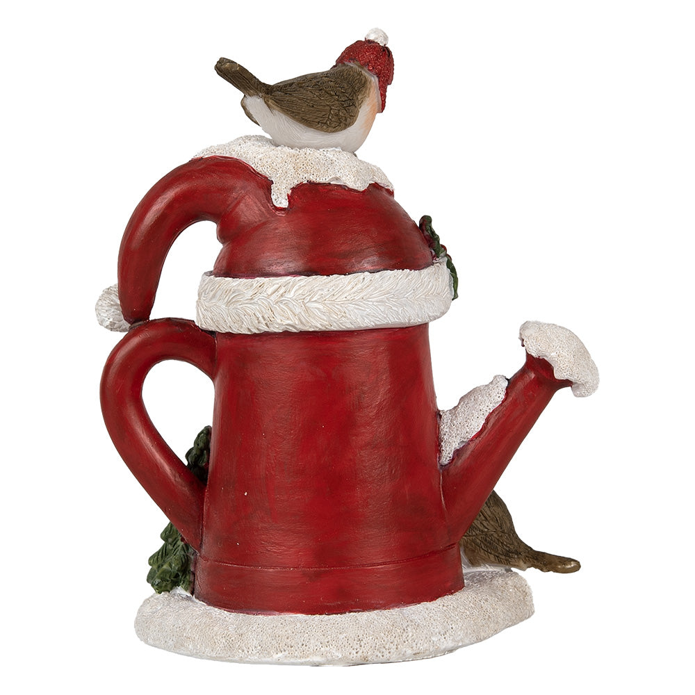 Bird decoration on LED watering can 13x10x16 cm