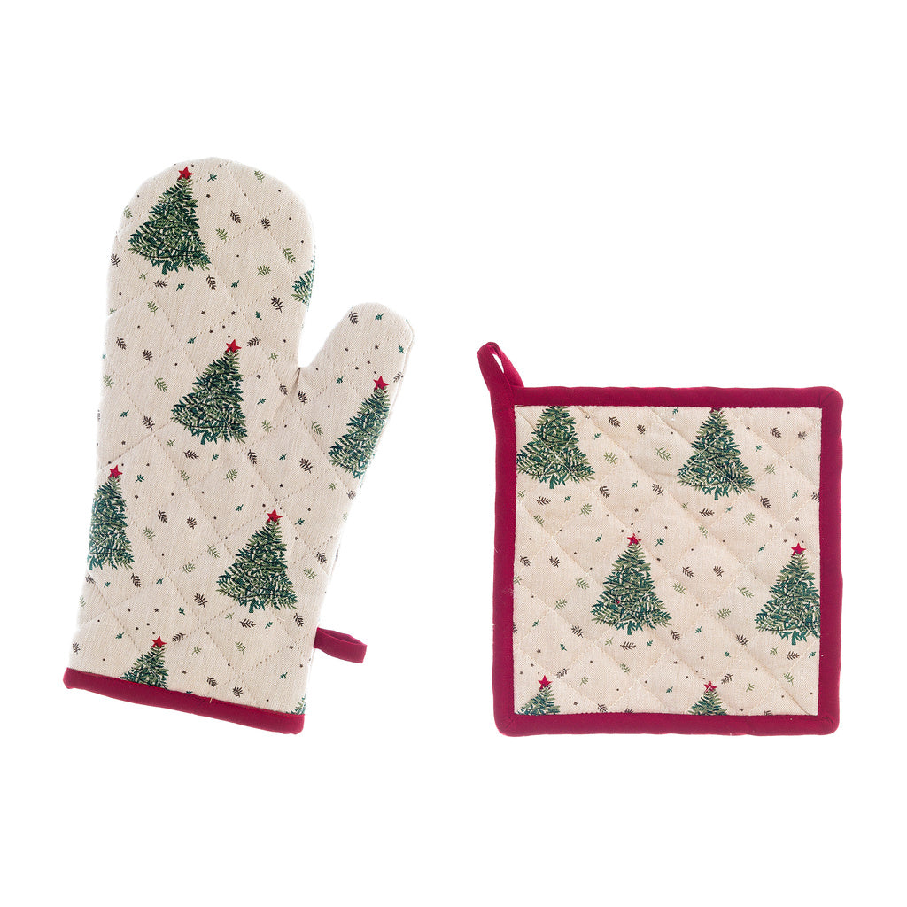 Christmas glove and pot holder