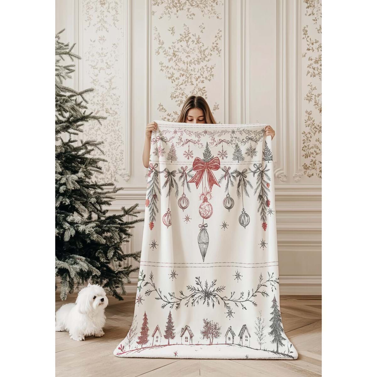 Set plaid 400GSM con borsa coordinata – Blanc Mariclò