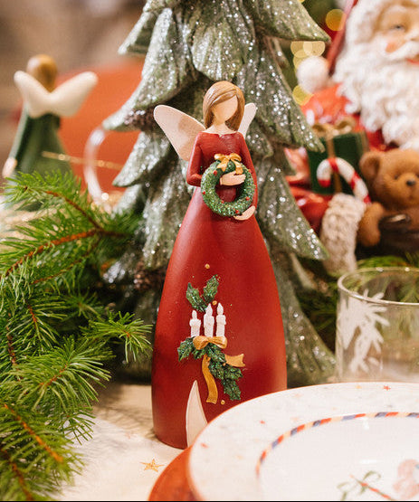 Christmas Angel in Resin Red or Green 20.5 cm – La Giostra di Amélie Collection