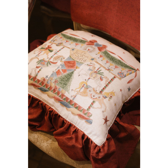 Set of 2 Cushions with Ruffle La Giostra di Amélie 40x40+15 cm – Nuvole di Stoffa