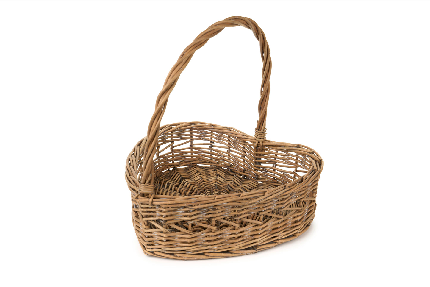 Cesto a Cuore con Manico in Vimini PePen Nuvole di Stoffa - 34 cm