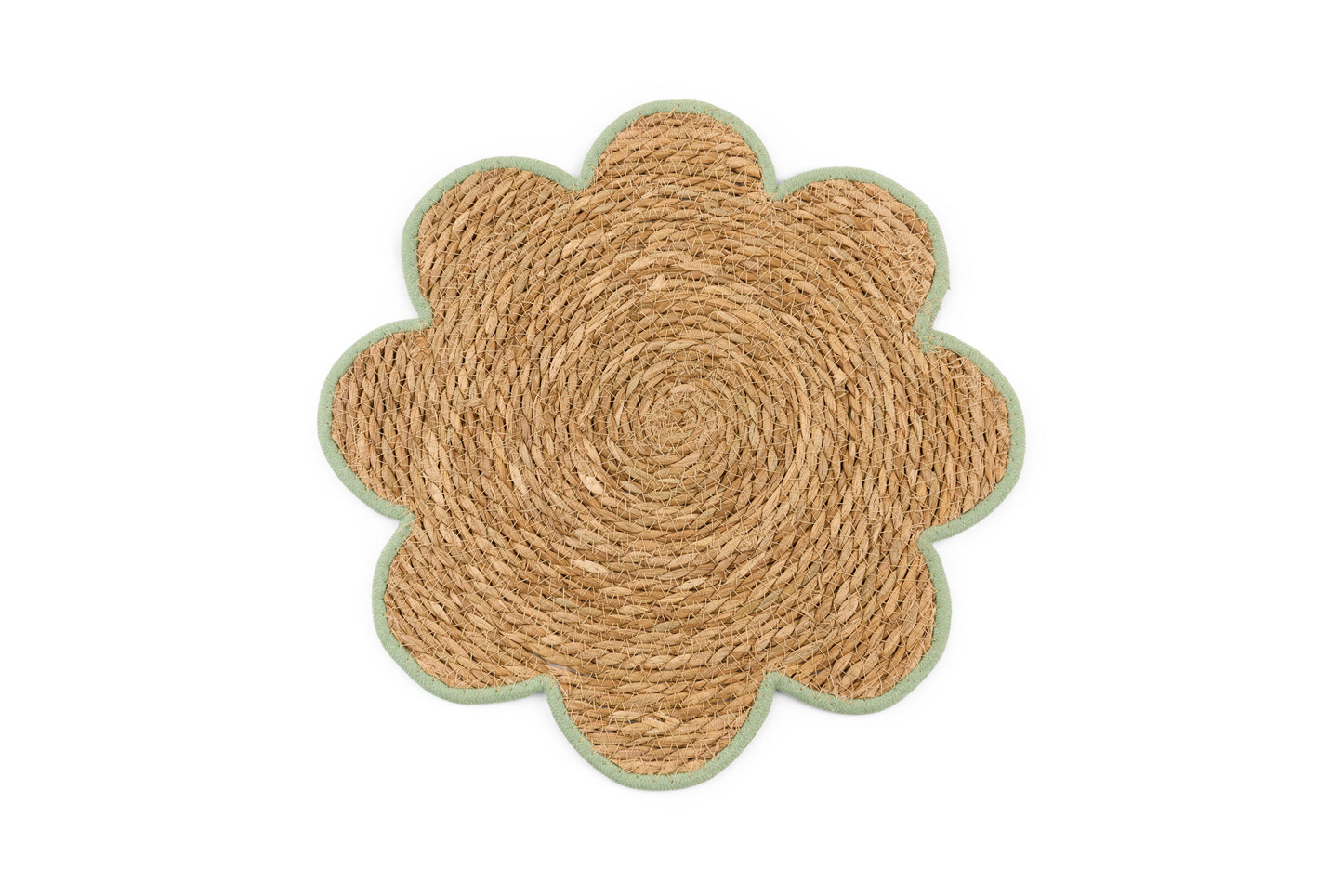 Tovaglietta in Rattan con bordo Verde