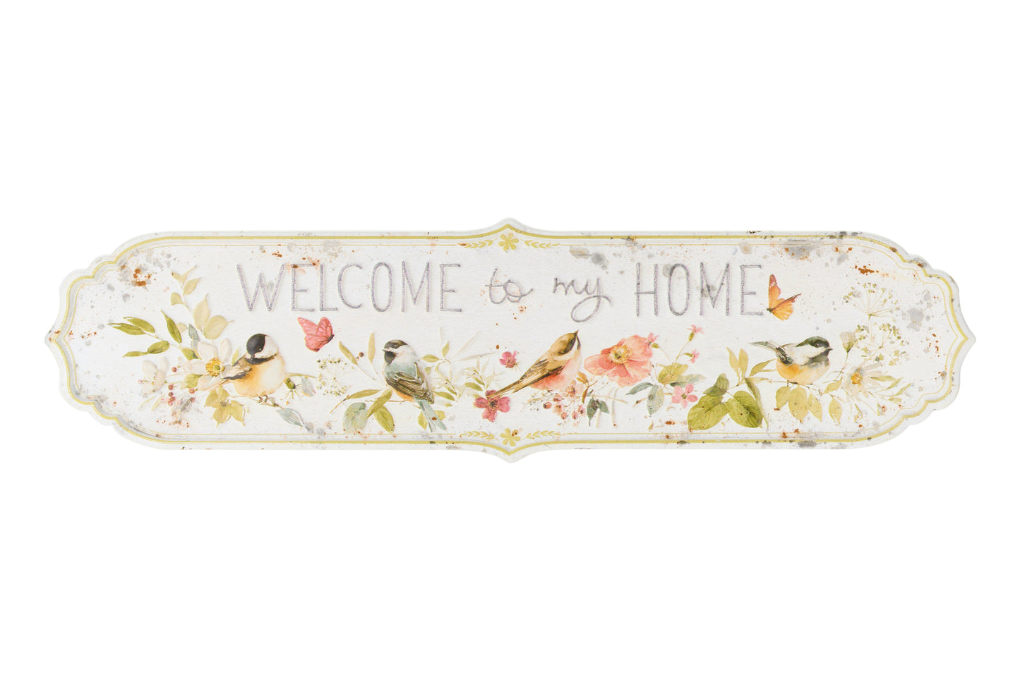 Targa in metallo Welcome Home
