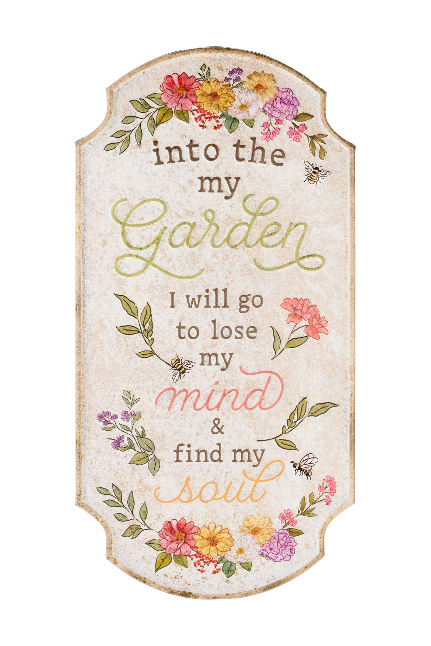 Targa in Metallo Decorativa Fiorirà Nuvole di Stoffa - Garden Mind Soul