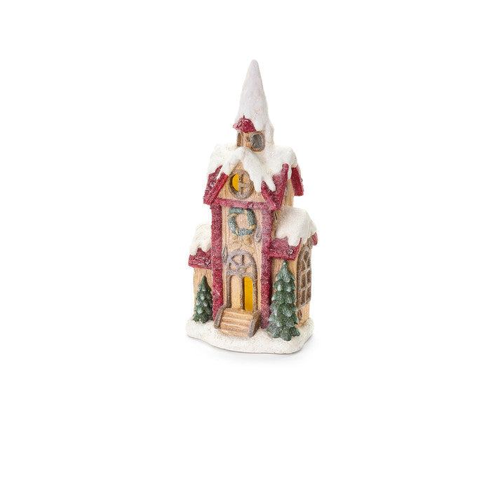 Christmas LED house in magnesium 30x20x50 cm – Winter Stories Collection – Nuvole di Stoffa