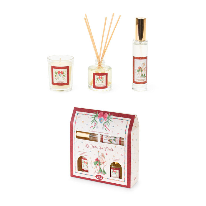 Set of 3 Home Fragrances La Giostra di Amélie – Diffuser, Room Spray & Candle – Nuvole di Stoffa