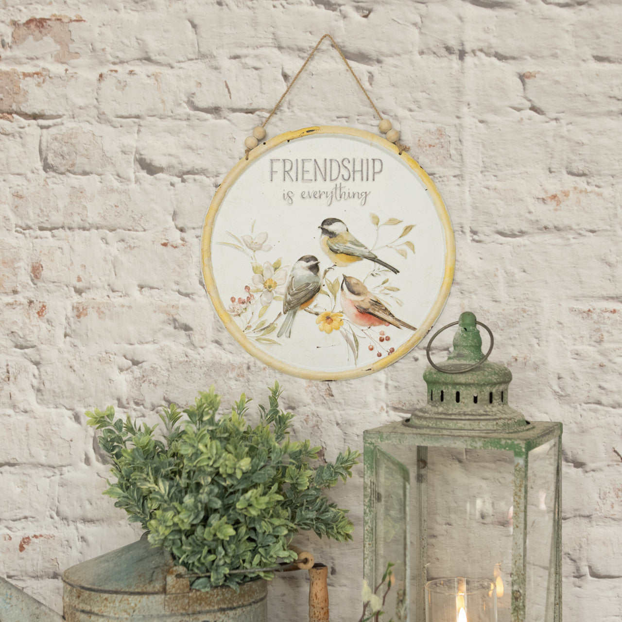 Round hanging sign Friendship is everything