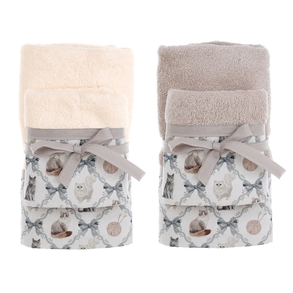 Coppia di Asciugamani Lovely Pets | Blanc Mariclò