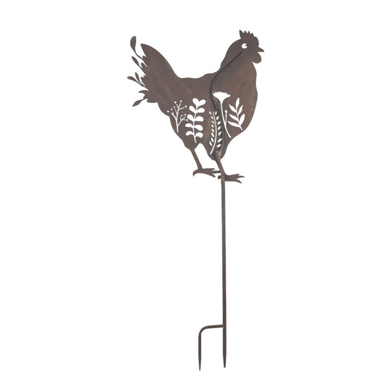 Clayre & Eef Rooster Garden Stake – Rustic Country Decor (124 cm)