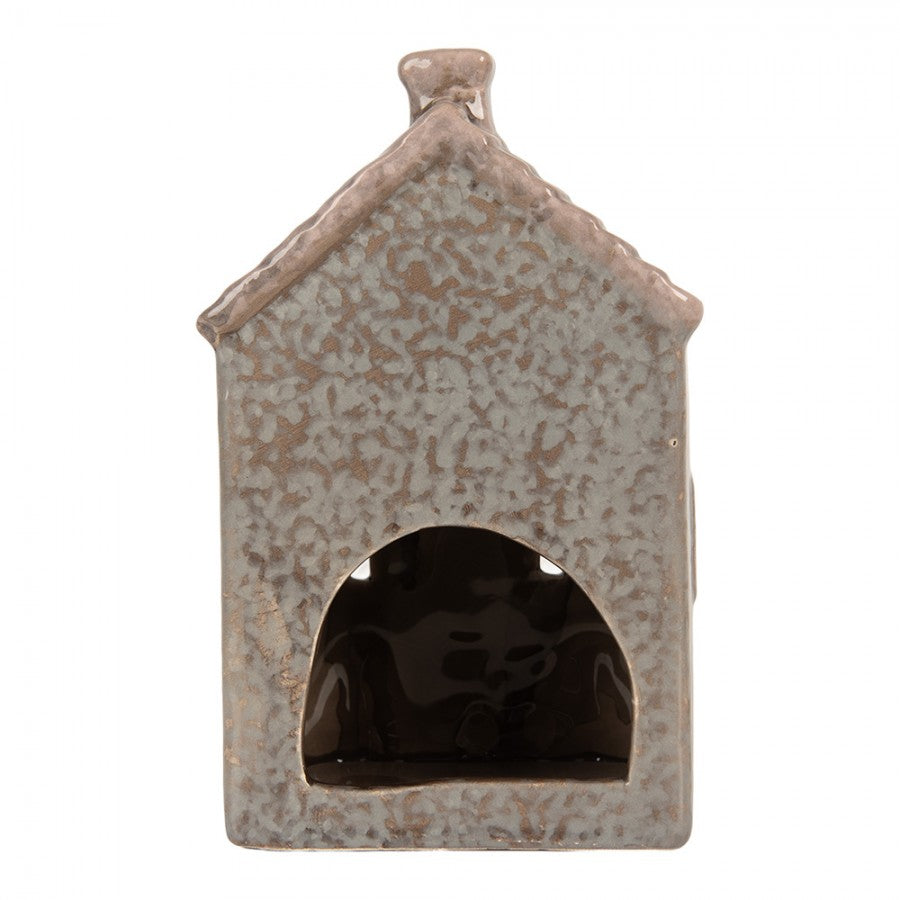 Portacandela casetta natalizia in ceramica – Clayre & Eef