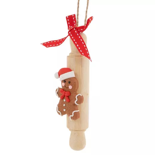 Gingerbread Boy Rolling Pin Decoration