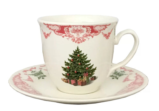 Tazza con piattino Natale Blanc Mariclò