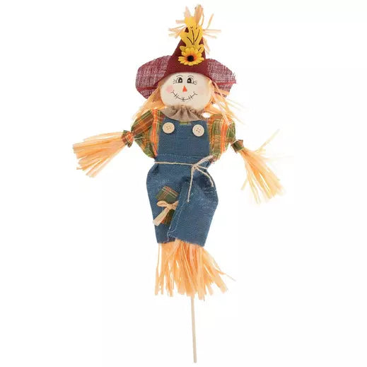 Decoro autunnale Spaventapasseri stick - blu