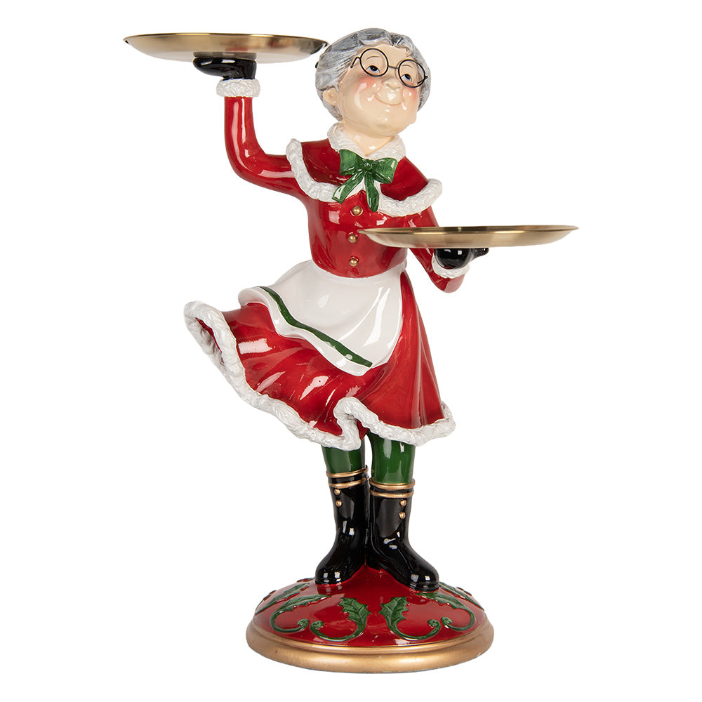 Mrs. Claus Resin and Metal Tray Holder