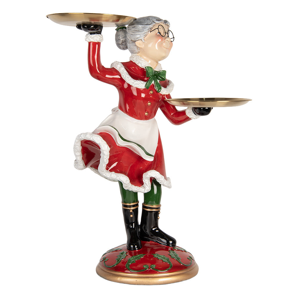 Mrs. Claus Resin and Metal Tray Holder