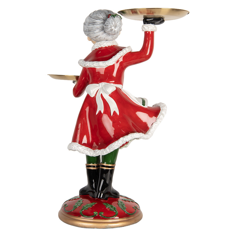 Mrs. Claus Resin and Metal Tray Holder