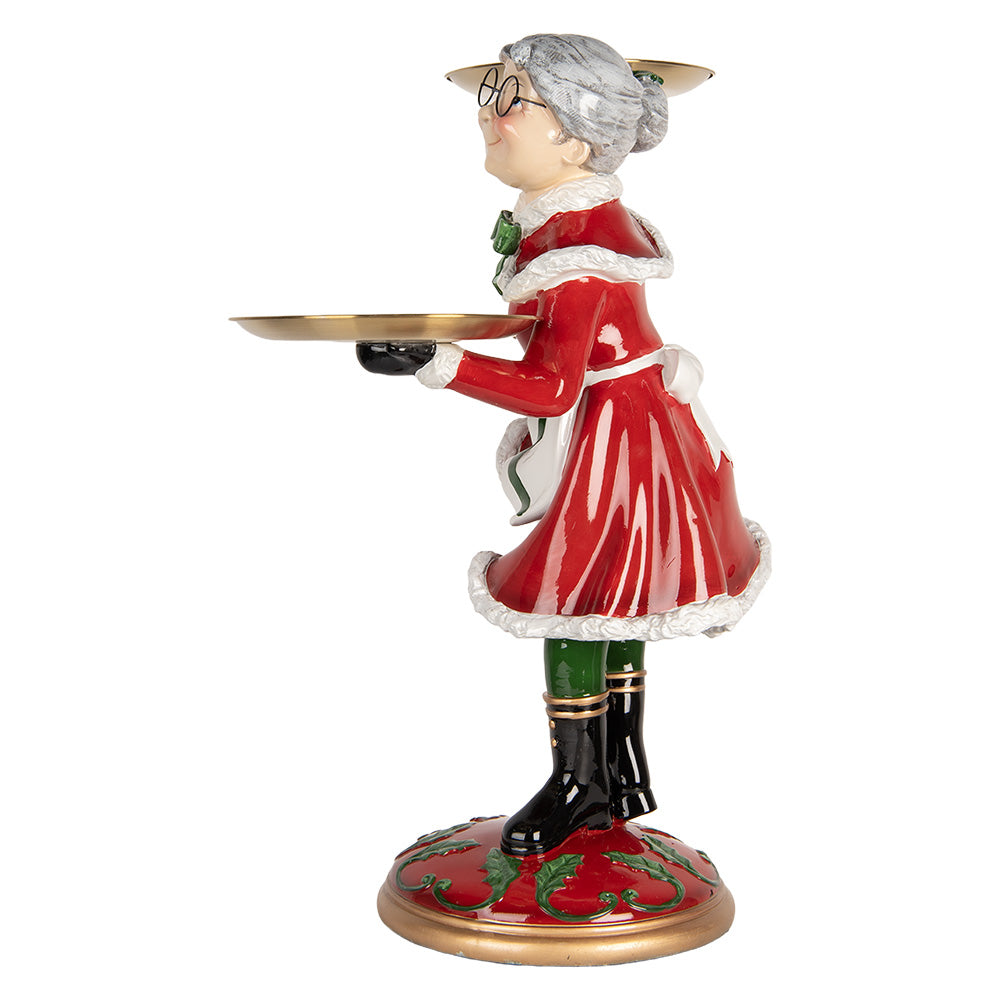 Mrs. Claus Resin and Metal Tray Holder