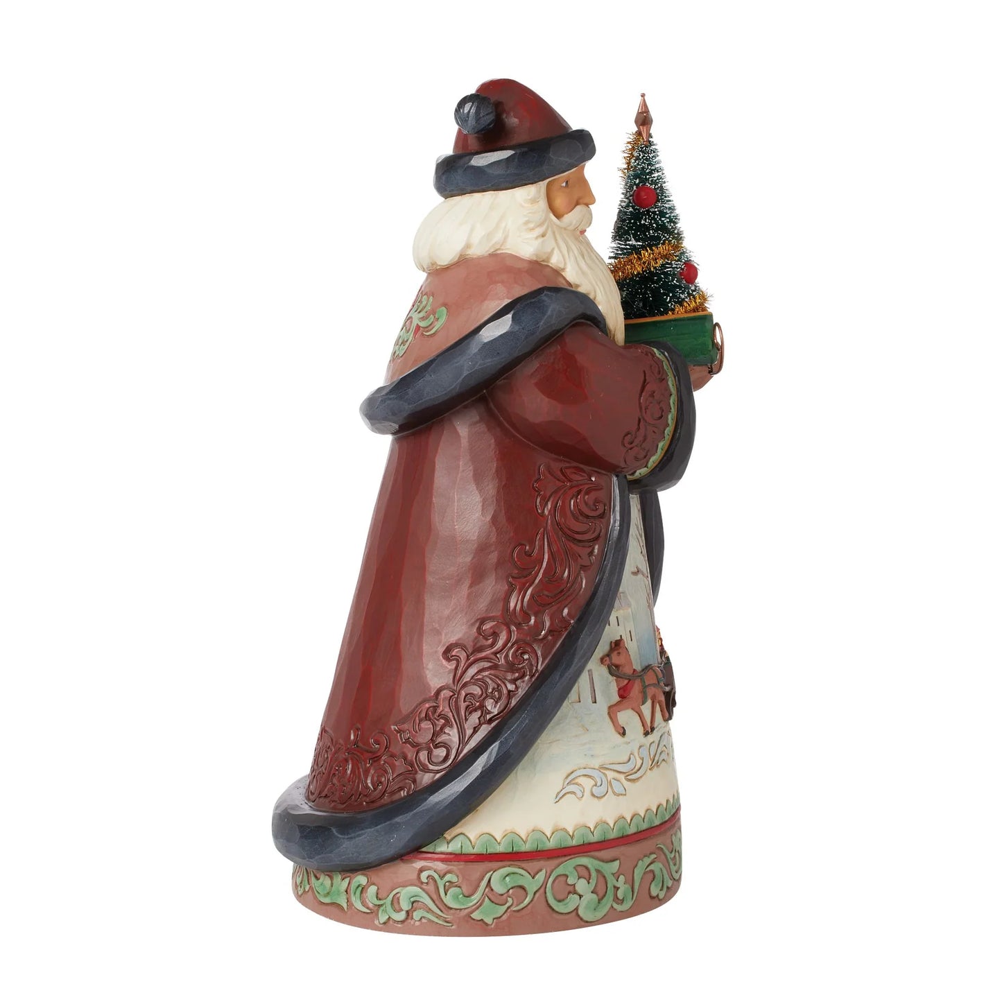 Jim ShoreManor Santa with Sled & Sisal Tree Figurine 28 cm - Heartwood Creek