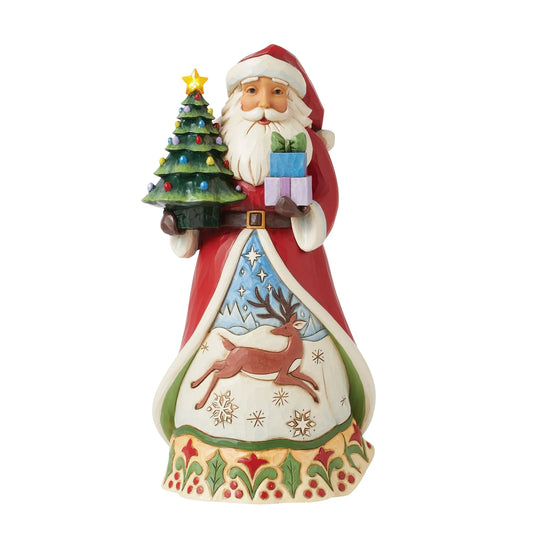 Babbo Natale con Albero LED “All Is Bright” – Jim Shore Heartwood Creek