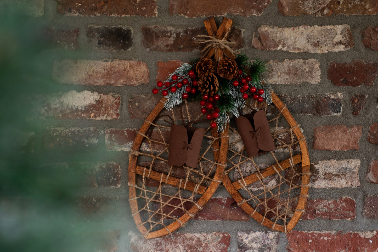 Decorazione Racchette da Neve in Legno – Clayre & Eef | Addobbo Natalizio 55 cm