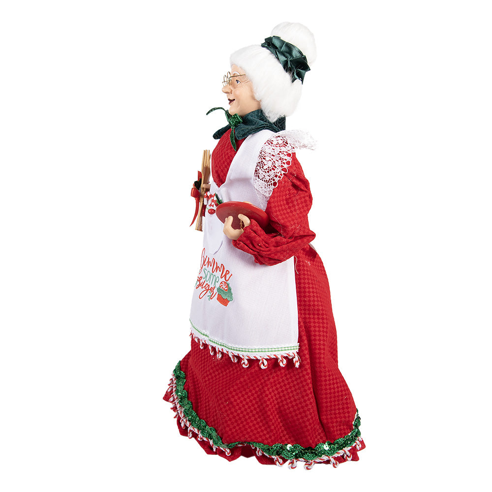 Mrs. Claus Christmas Figure with “Gimme Some Sugar” Apron