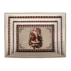 Vassoio natalizio babbo natale set da tre