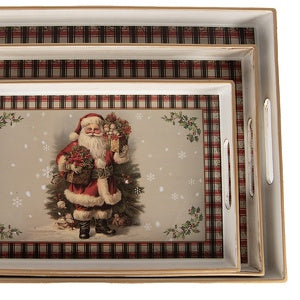 Vassoio natalizio babbo natale set da tre