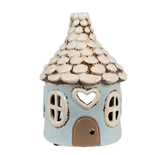 Portacandele Casetta Mini Azzurra Clayre & Eef