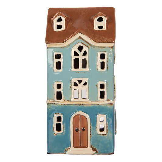 Portacandele Casetta Azzurra Marrone Clayre & Eef