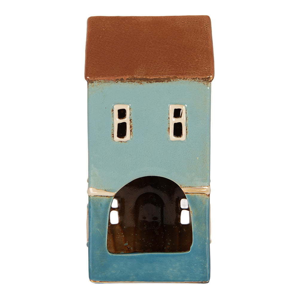 Portacandele Casetta Azzurra Marrone Clayre & Eef