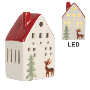Decorazione casetta natalizia con led