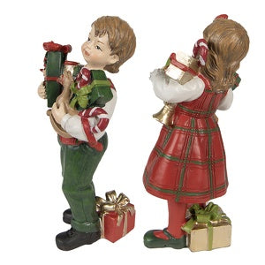 Statuette natalizie bambini con i regali