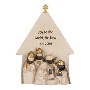 Decorazione natalizia presepe dorato