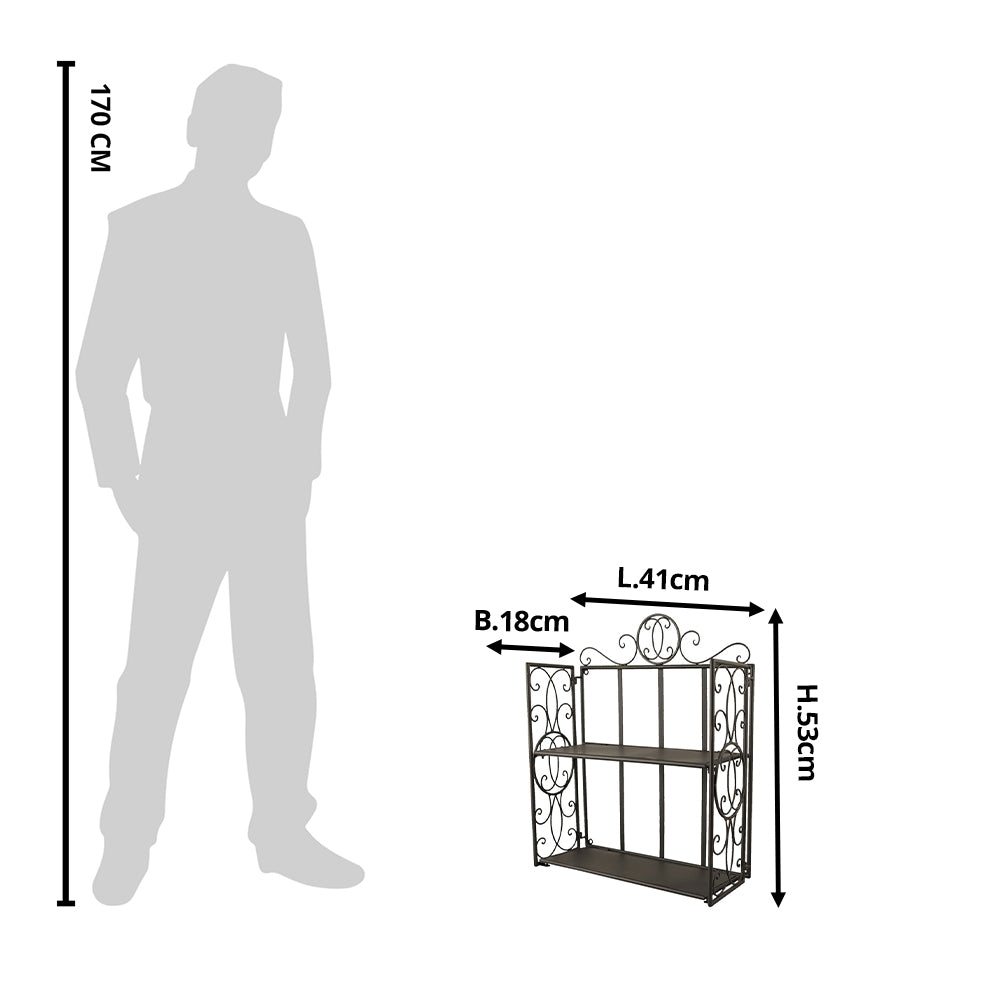 Minimalist Black Iron Wall Shelf – Industrial Storage Unit (53 cm)