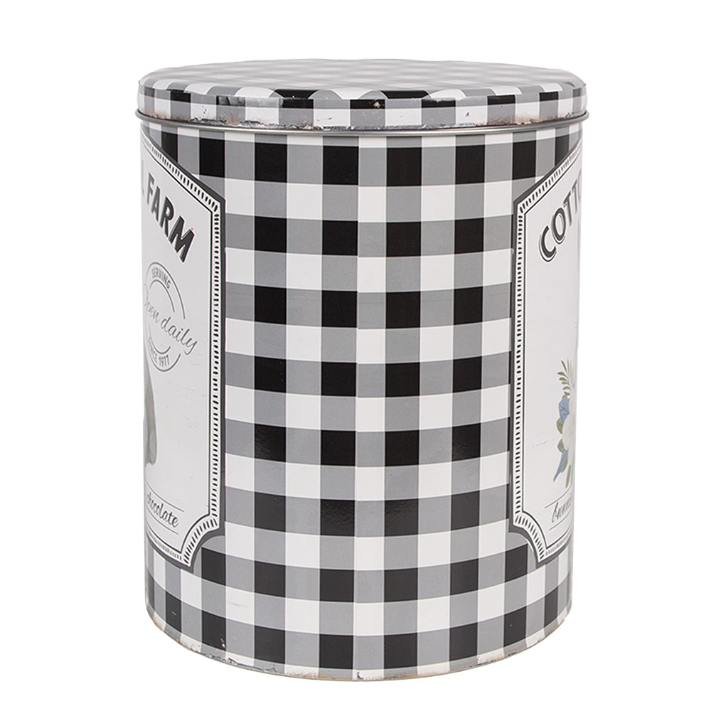 Vintage Checkered Bunny Storage Tins – Set of 2 (Ø 20 cm)