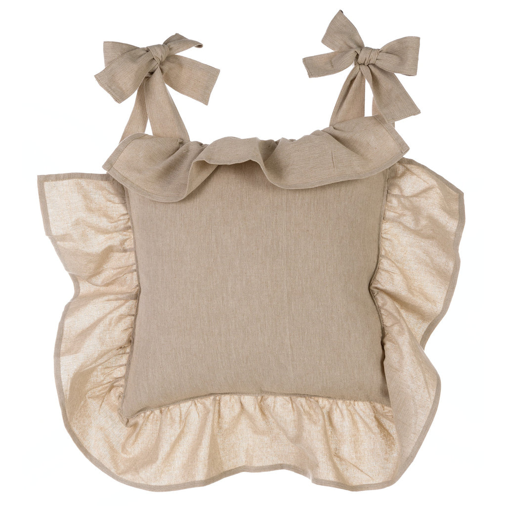 Copricuscini per sedia con balza – Cotone bianco country chic Blanc Mariclò