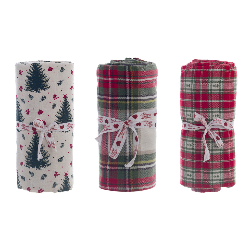 Tovaglia natalizia in cotone assortita 140×180 cm– Blanc Mariclò