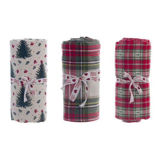 Tovaglia natalizia in cotone assortita 140×270 cm– Blanc Mariclò