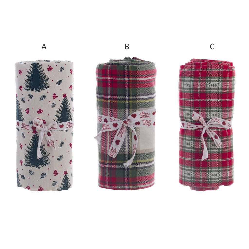 Tovaglia natalizia in cotone assortita 140×180 cm– Blanc Mariclò