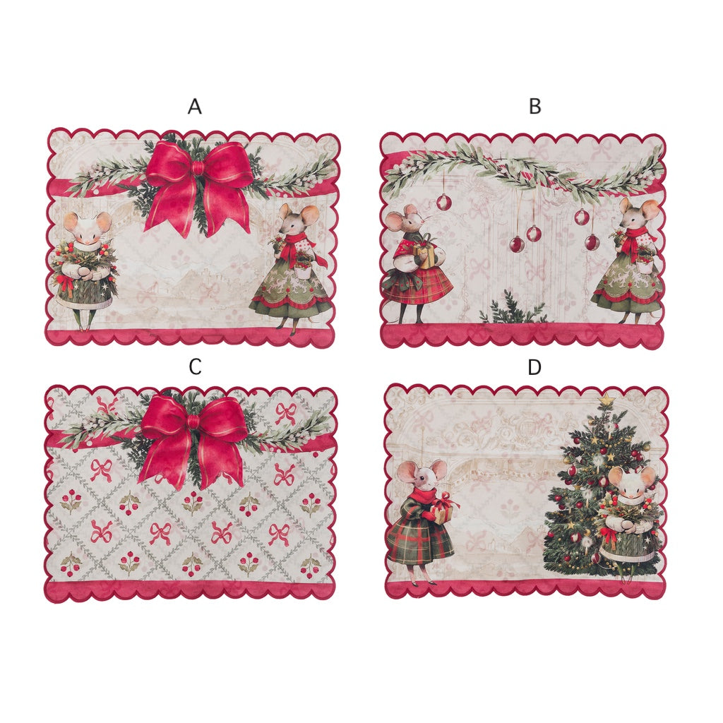 Tovagliette natalizie colazione in cotone – Blanc Mariclò