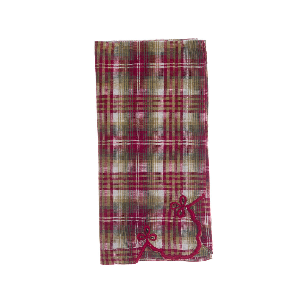 6 tovaglioli natalizi scozzese– Blanc Mariclò