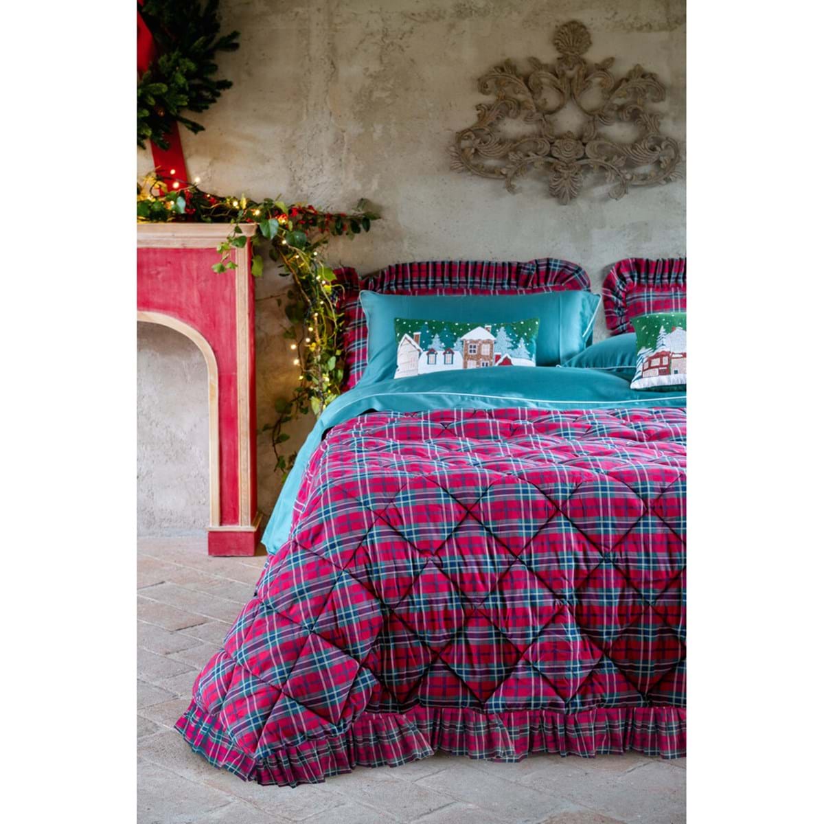 Trapunta matrimoniale scozzese 260×260 con gala 370GSM – Blanc Mariclò