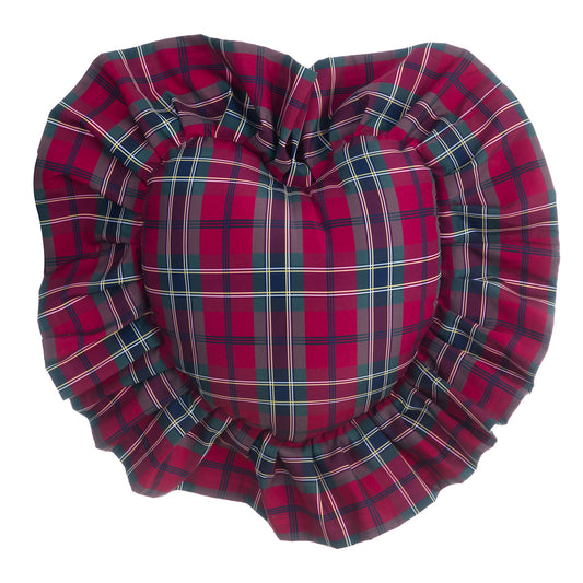 Cuscino a cuore scozzese con gale – Blanc Mariclò