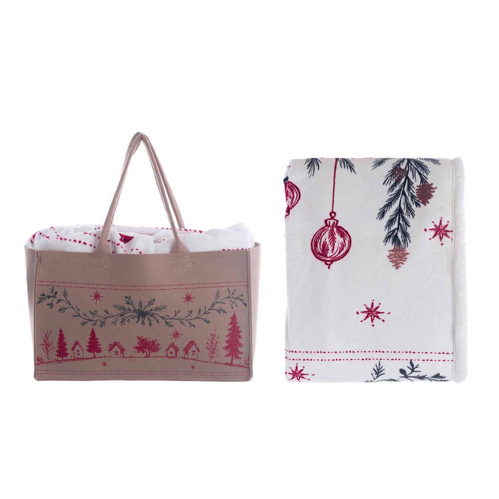 Set plaid 400GSM con borsa coordinata – Blanc Mariclò