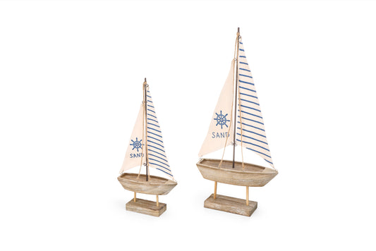 Set di 2 Barche Decorative di Nuvole di Stoffa