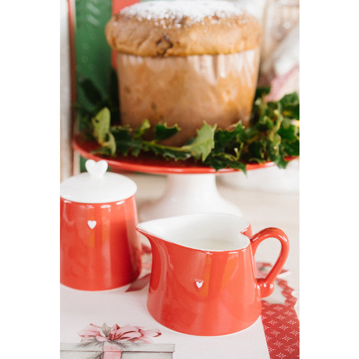 Lattiera Rossa con Cuoricino – Nuvole di Stoffa