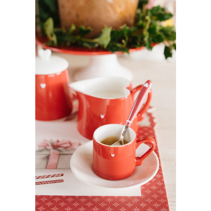 Red Coffee Cup with Saucer – Nuvole di Stoffa